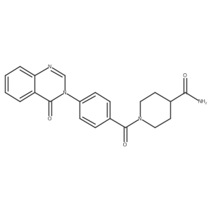 NC(=O)C1CCN(C(=O)c2ccc(-n3cnc4ccccc4c3=O)cc2)CC1结构式