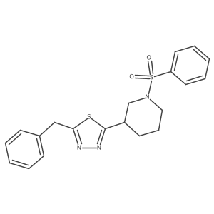 2-Benzyl-5-(1-(phenylsulfonyl)piperidin-3-yl)-1,3,4-thiadiazole Structure