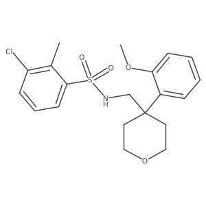 3-chloro-N-((4-(2-methoxyphenyl)tetrahydro-2H-pyran-4-yl)methyl)-2-methylbenzenesulfonamide Structure