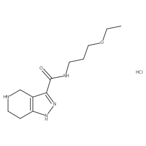 N-(3-Ethoxypropyl)-4,5,6,7-tetrahydro-1H-pyrazolo[4,3-c]pyridine-3-carboxamide hydrochloride Structure