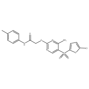 2-((4-amino-5-((5-chlorothiophen-2-yl)sulfonyl)pyrimidin-2-yl)thio)-N-(p-tolyl)acetamide Structure