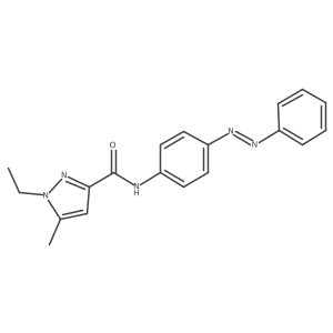 (E)-1-ethyl-5-methyl-N-(4-(phenyldiazenyl)phenyl)-1H-pyrazole-3-carboxamide结构式