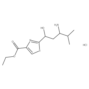Ethyl 2-(3-amino-1-hydroxy-4-methylpentyl)-1,3-thiazole-4-carboxylate;hydrochloride结构式