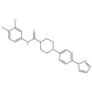 1-(6-(1H-pyrazol-1-yl)pyridazin-3-yl)-N-(3-chloro-4-fluorophenyl)piperidine-4-carboxamide结构式