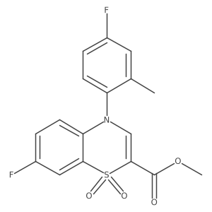 methyl 7-fluoro-4-(4-fluoro-2-methylphenyl)-4H-1,4-benzothiazine-2-carboxylate 1,1-dioxide结构式