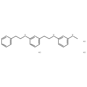 2-N-methyl-6-N-[2-[6-(2-pyridin-2-ylethylamino)pyridin-2-yl]ethyl]pyridine-2,6-diamine;trihydrochloride Structure