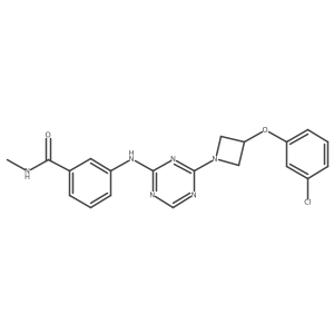 3-[[4-[3-(3-chlorophenoxy)azetidin-1-yl]-1,3,5-triazin-2-yl]amino]-N-methylbenzamide结构式