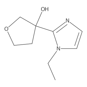 3-Furanol, 3-(1-ethyl-1H-imidazol-2-yl)tetrahydro- Structure