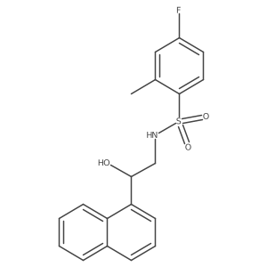 4-fluoro-N-(2-hydroxy-2-(naphthalen-1-yl)ethyl)-2-methylbenzenesulfonamide结构式