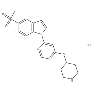 5-(methylsulfonyl)-1-(6-(piperidin-4-yloxy)pyrimidin-4-yl)-1H-indole hydrochloride Structure