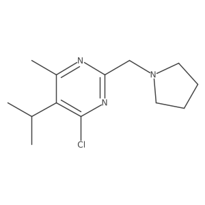 4-Chloro-6-methyl-5-propan-2-yl-2-(pyrrolidin-1-ylmethyl)pyrimidine结构式