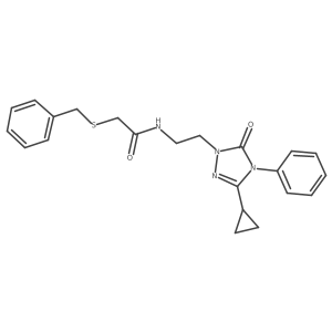 2-(benzylthio)-N-(2-(3-cyclopropyl-5-oxo-4-phenyl-4,5-dihydro-1H-1,2,4-triazol-1-yl)ethyl)acetamide Structure