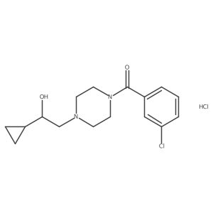 (3-Chlorophenyl)(4-(2-cyclopropyl-2-hydroxyethyl)piperazin-1-yl)methanone hydrochloride Structure
