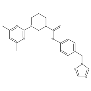 1-(4,6-dimethylpyrimidin-2-yl)-N-[4-(1H-1,2,4-triazol-1-ylmethyl)phenyl]piperidine-3-carboxamide结构式