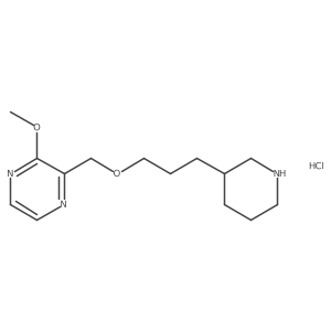 2-Methoxy-3-((3-(piperidin-3-yl)propoxy)methyl)pyrazine hydrochloride结构式