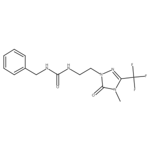 1-benzyl-3-[2-[4-methyl-5-oxo-3-(trifluoromethyl)-1,2,4-triazol-1-yl]ethyl]urea结构式