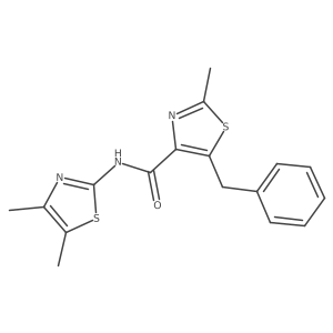 5-benzyl-N-(4,5-dimethyl-1,3-thiazol-2-yl)-2-methyl-1,3-thiazole-4-carboxamide结构式
