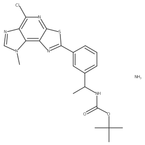 (R)-tert-butyl (1-(3-(5-chloro-8-methyl-8H-imidazo[4,5-d]thiazolo[5,4-b]pyridin-2-yl)phenyl)ethyl)carbamate Structure