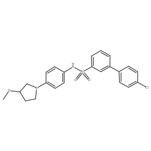 4'-chloro-N-(4-(3-methoxypyrrolidin-1-yl)phenyl)-[1,1'-biphenyl]-3-sulfonamide结构式