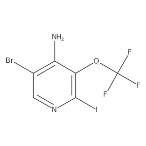 5-Bromo-2-iodo-3-(trifluoromethoxy)pyridin-4-amine结构式
