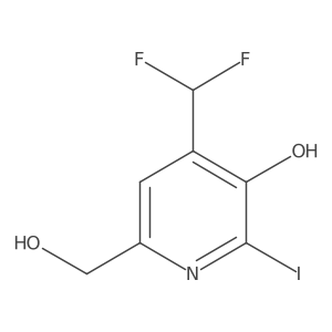 4-(Difluoromethyl)-6-(hydroxymethyl)-2-iodopyridin-3-ol Structure