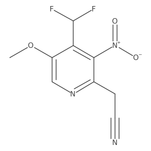 2-(4-(Difluoromethyl)-5-methoxy-3-nitropyridin-2-yl)acetonitrile Structure
