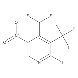 4-(Difluoromethyl)-2-iodo-5-nitro-3-(trifluoromethyl)pyridine Structure