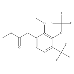 3-Pyridineacetic acid, 4-methoxy-5-(trifluoromethoxy)-6-(trifluoromethyl)-, methyl ester Structure