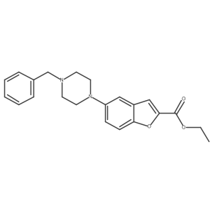 Ethyl 5-(4-benzyl-1-piperazinyl)benzofuran-2-carboxylate结构式