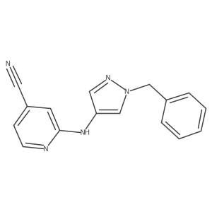 2-[(1-Benzyl-1H-pyrazol-4-yl)amino]pyridine-4-carbonitrile结构式