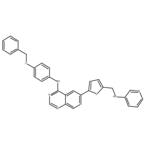 (4-Benzyloxy-phenyl)-(6-(5-(pyridin-3-ylaminomethyl)-furan-2-yl)-pyrido[3,4-d]pyrimidin-4-yl)-amine结构式