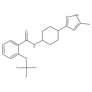 N-[1-(5-methyl-1H-pyrazol-3-yl)piperidin-4-yl]-2-(trifluoromethoxy)benzamide结构式