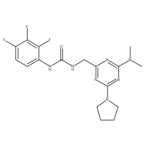 1-((4-(Dimethylamino)-6-(pyrrolidin-1-yl)-1,3,5-triazin-2-yl)methyl)-3-(2,3,4-trifluorophenyl)urea Structure