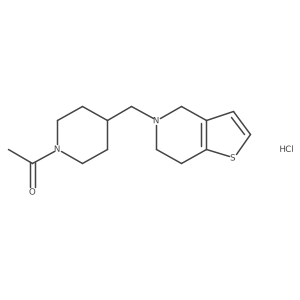 1-(4-((6,7-dihydrothieno[3,2-c]pyridin-5(4H)-yl)methyl)piperidin-1-yl)ethanone hydrochloride结构式