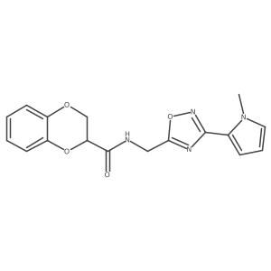 N-((3-(1-methyl-1H-pyrrol-2-yl)-1,2,4-oxadiazol-5-yl)methyl)-2,3-dihydrobenzo[b][1,4]dioxine-2-carboxamide Structure