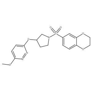 3-((1-((2,3-Dihydrobenzo[b][1,4]dioxin-6-yl)sulfonyl)pyrrolidin-3-yl)oxy)-6-methoxypyridazine结构式