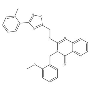 3-(2-methoxybenzyl)-2-(((3-(o-tolyl)-1,2,4-oxadiazol-5-yl)methyl)thio)quinazolin-4(3H)-one结构式