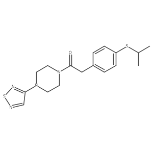 2-[4-(Propan-2-ylsulfanyl)phenyl]-1-[4-(1,2,5-thiadiazol-3-yl)piperazin-1-yl]ethan-1-one结构式