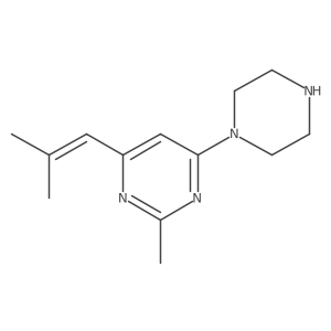 2-Methyl-4-(2-methylprop-1-en-1-yl)-6-(piperazin-1-yl)pyrimidine Structure