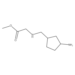 rac-methyl 2-({[(1R,3S)-3-aminocyclopentyl]methyl}amino)acetate结构式