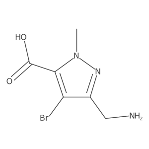 3-(aminomethyl)-4-bromo-1-methyl-1H-pyrazole-5-carboxylic acid结构式