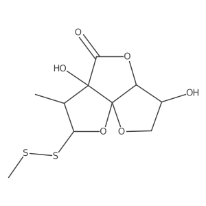 (1R,4S,5R,8S,9R,10S)-4,8-dihydroxy-9-methyl-10-(methyldisulfanyl)-2,6,11-trioxatricyclo[6.3.0.01,5]undecan-7-one Structure