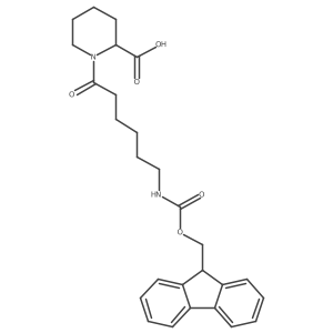 1-[6-({[(9H-fluoren-9-yl)methoxy]carbonyl}amino)hexanoyl]piperidine-2-carboxylic acid Structure