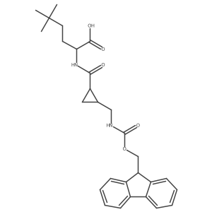 2-({2-[({[(9H-fluoren-9-yl)methoxy]carbonyl}amino)methyl]cyclopropyl}formamido)-5,5-dimethylhexanoic acid结构式