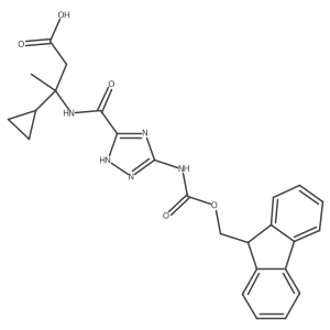 3-cyclopropyl-3-{[5-({[(9H-fluoren-9-yl)methoxy]carbonyl}amino)-1H-1,2,4-triazol-3-yl]formamido}butanoic acid Structure