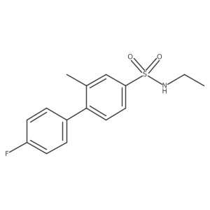 N-ethyl-4-(4-fluorophenyl)-3-methylbenzene-1-sulfonamide结构式