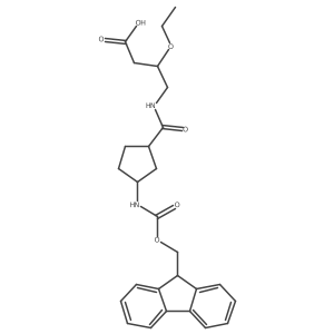 3-ethoxy-4-{[3-({[(9H-fluoren-9-yl)methoxy]carbonyl}amino)cyclopentyl]formamido}butanoic acid结构式