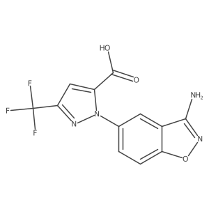 2-(3-Amino-1,2-benzoxazol-5-yl)-5-(trifluoromethyl)pyrazole-3-carboxylic acid Structure