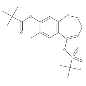 7-Methyl-5-(((trifluoromethyl)sulfonyl)oxy)-2,3-dihydrobenzo[b]oxepin-8-yl pivalate结构式