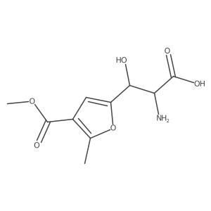 2-Amino-3-hydroxy-3-[4-(methoxycarbonyl)-5-methylfuran-2-yl]propanoic acid结构式